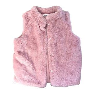 EPIC THREADS Youth Girl's Size XL Blush Rose Pink Cozy Faux Fur Vest